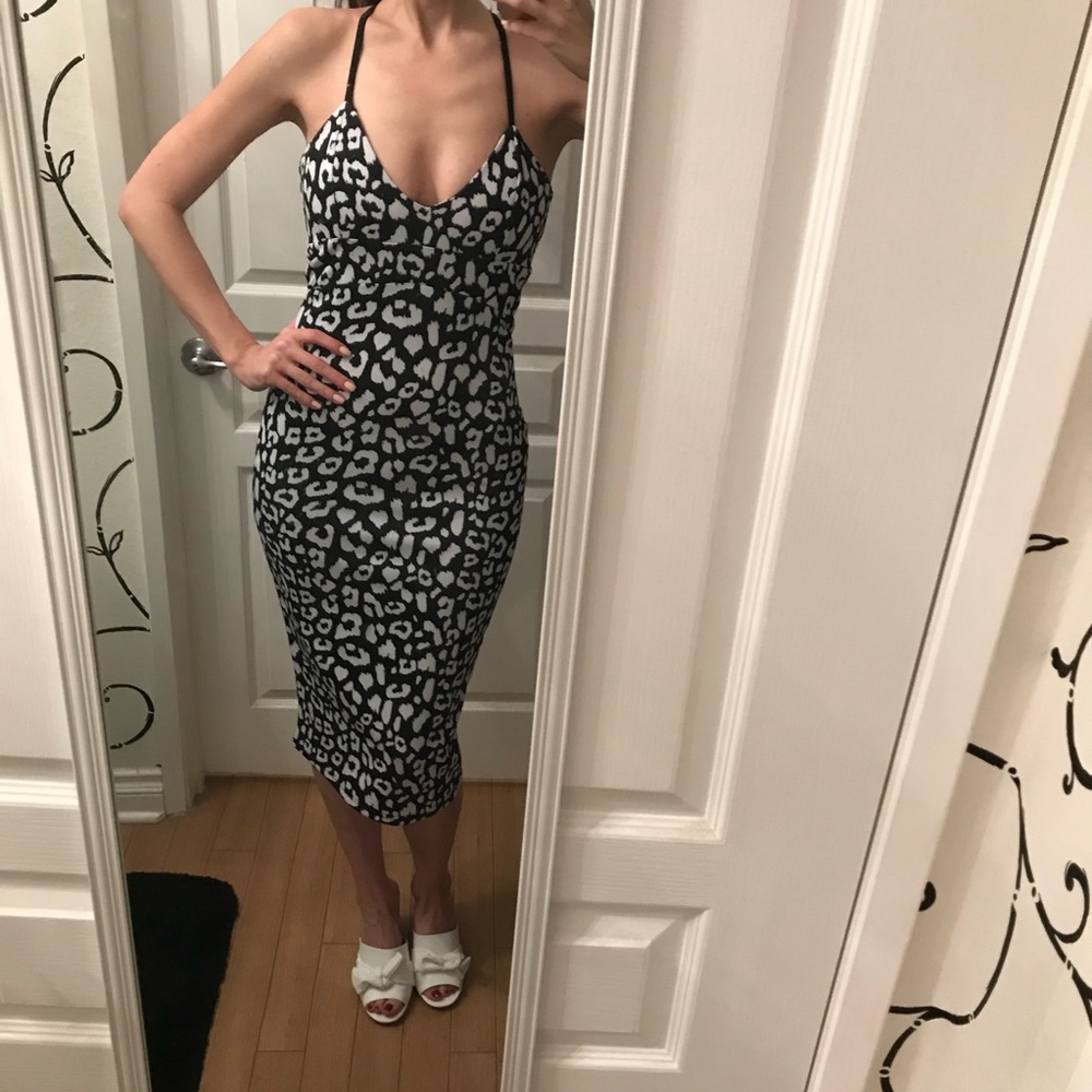 Black and white cheetah dress